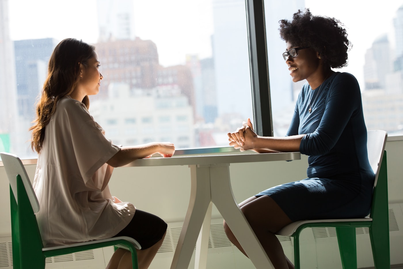 One-to-one addiction counselling session between a counsellor and client