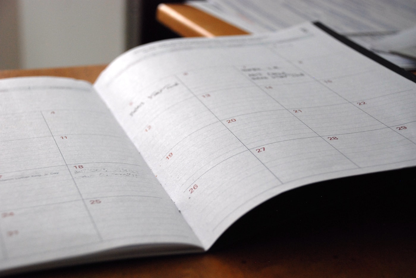 Calendar and treatment plan showing length of stay in residential rehab