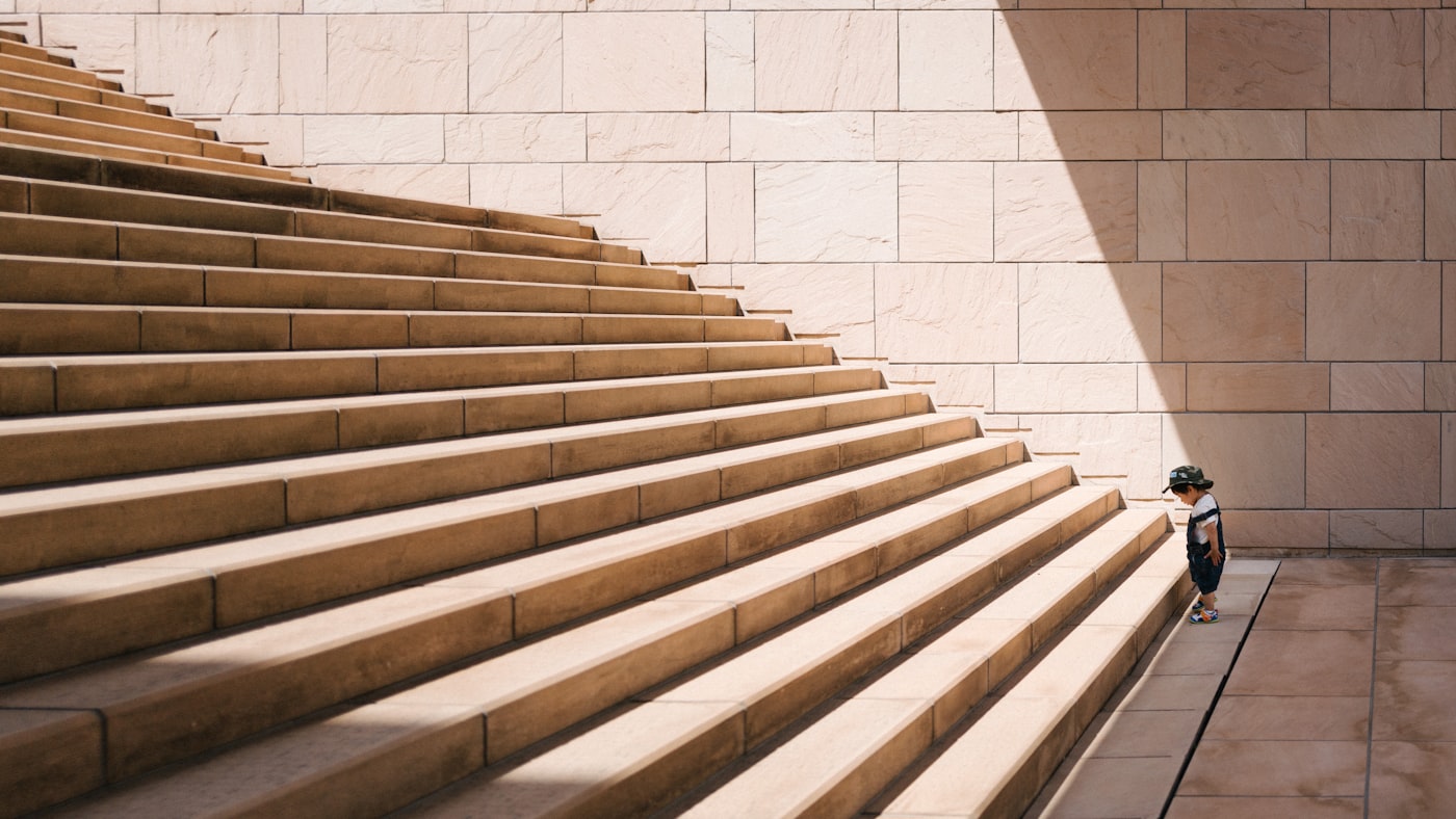 Steps leading upward representing the move from primary treatment to extended care